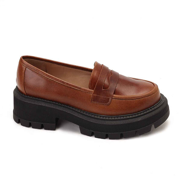 Leather Platform Loafers