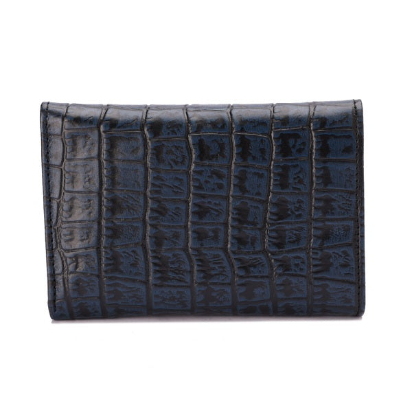 Metal Button Closure Leather Wallet