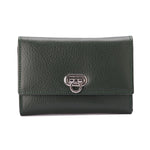 Metal Button Closure Leather Wallet