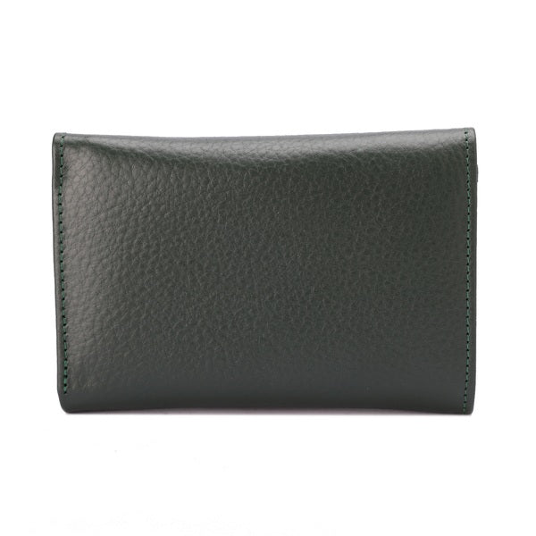 Metal Button Closure Leather Wallet