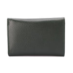 Metal Button Closure Leather Wallet