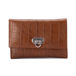 Metal Button Closure Leather Wallet
