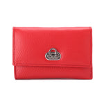 Metal Button Closure Leather Wallet