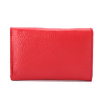 Metal Button Closure Leather Wallet