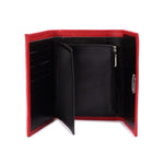 Metal Button Closure Leather Wallet
