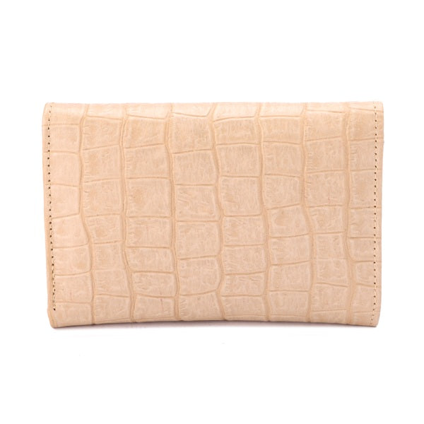 Metal Button Closure Leather Wallet