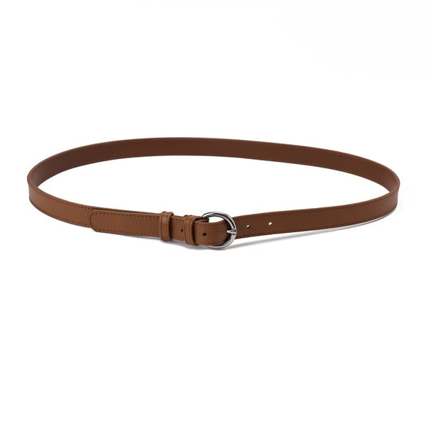 Round-Buckle Silver Belt