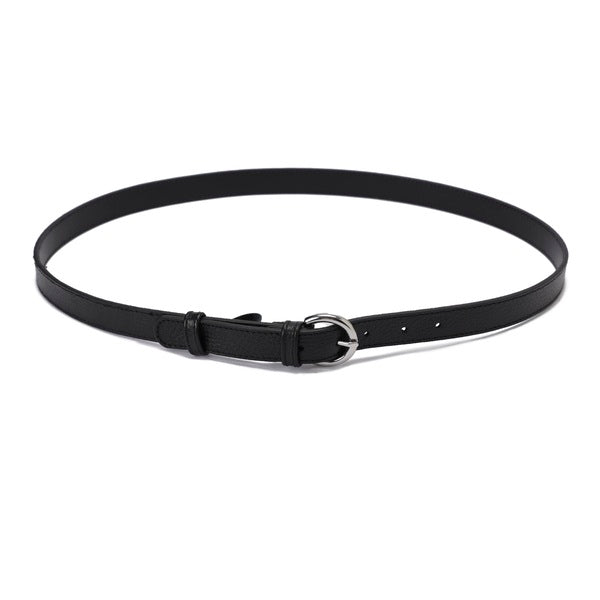 Round-Buckle Silver Belt