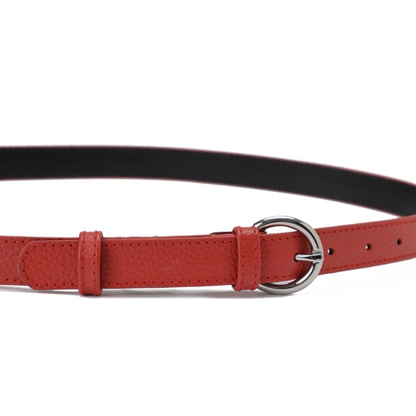 Round-Buckle Silver Belt