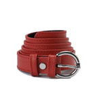 Round-Buckle Silver Belt