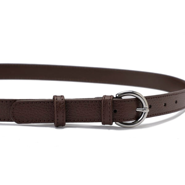 Round-Buckle Silver Belt