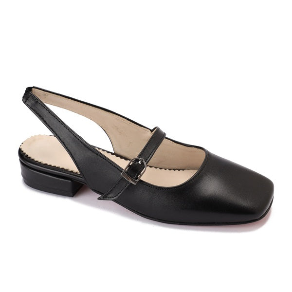 Square-Toe Slingback Flats