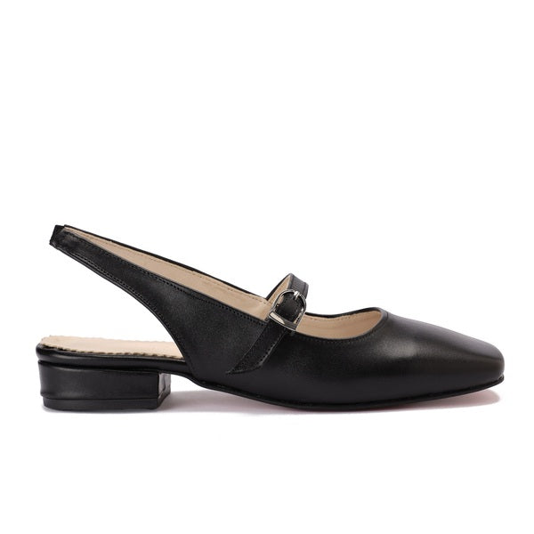 Square-Toe Slingback Flats