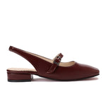 Square-Toe Slingback Flats