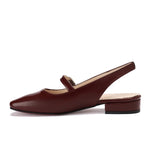 Square-Toe Slingback Flats