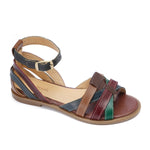 Multi-Strap Multi-Colored Leather Sandals