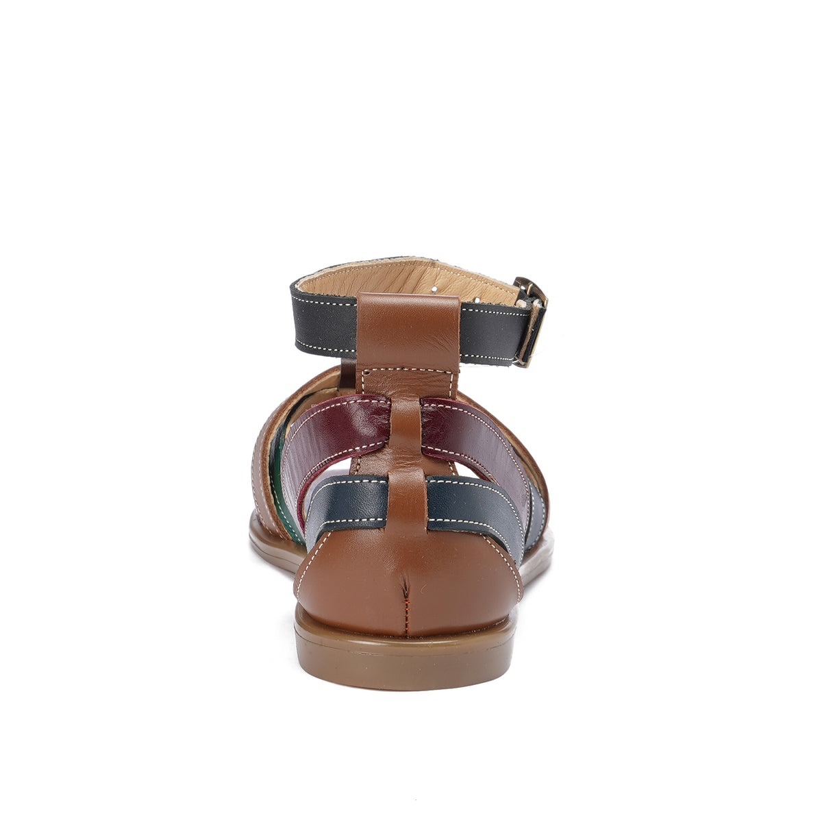 Multi-Strap Multi-Colored Leather Sandals