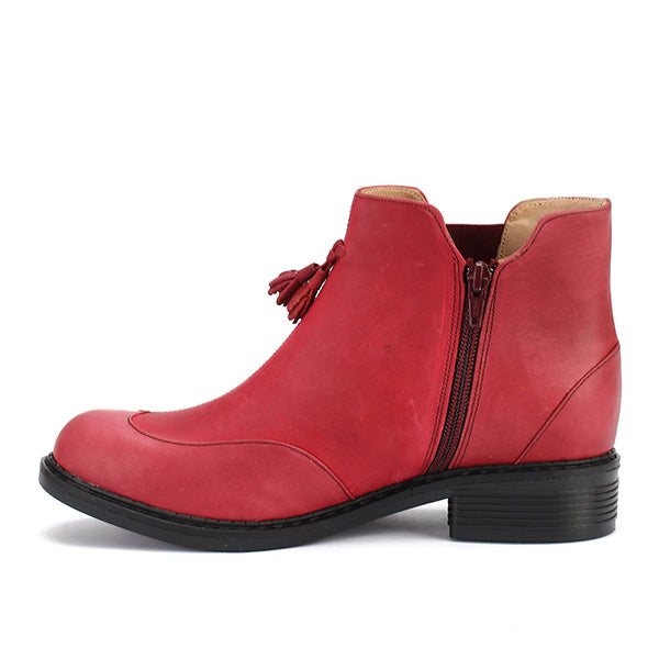 Tassel Ankle Leather Boots