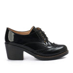 Oxfords Laced Up High Heeled Leather Shoes