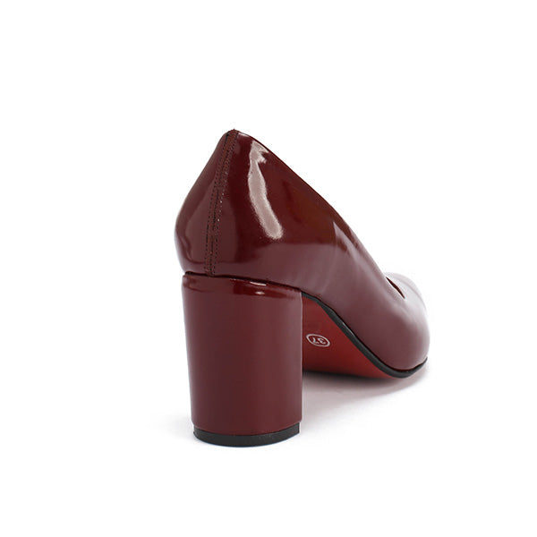 Leather Block Heel Pumps