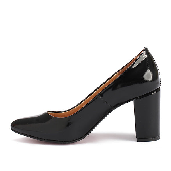 Leather Block Heel Pumps
