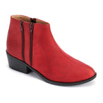 Leather Ankle Boots with Double Zippers