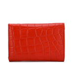 Metal Button Closure Leather Wallet