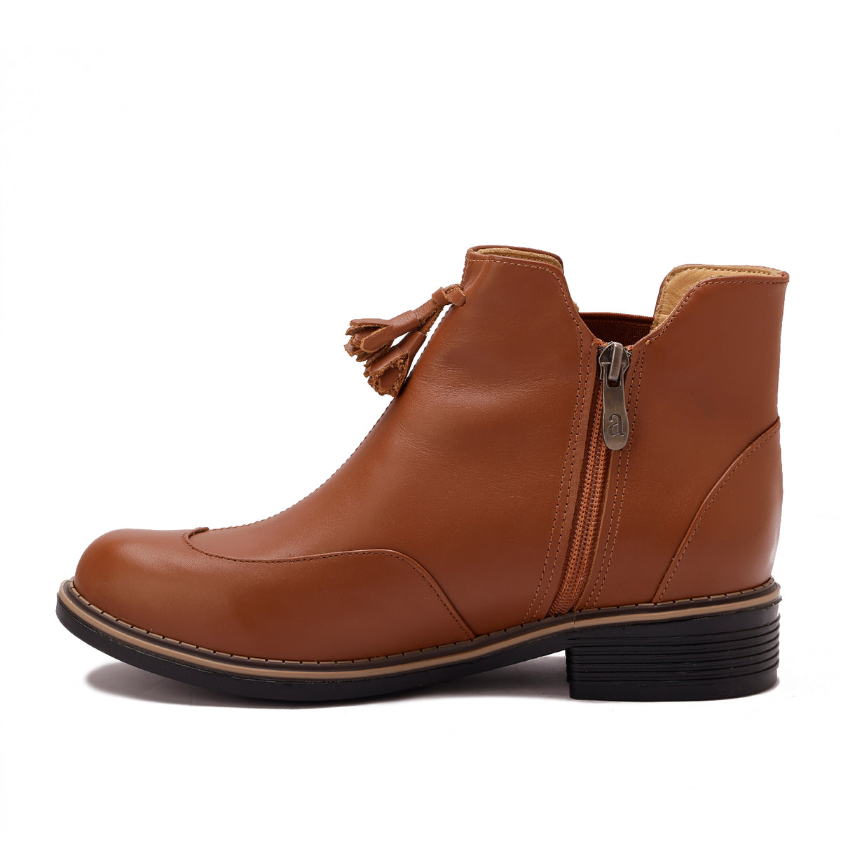 Tassel Ankle Leather Boots