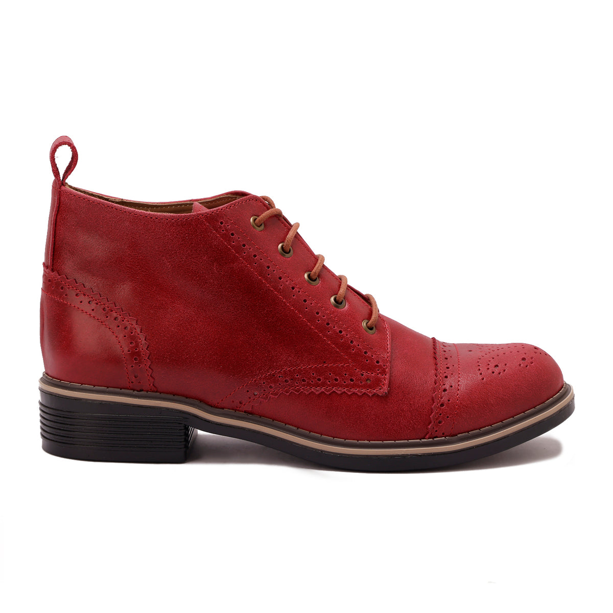 Brogue Ankle Leather Boots