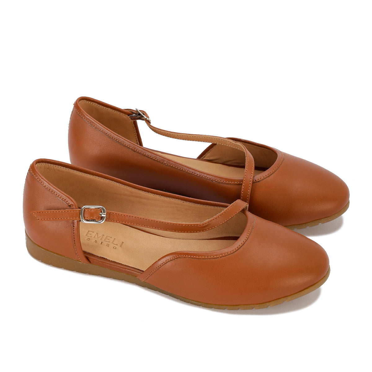 Crossed Strapped Ballerina Flats