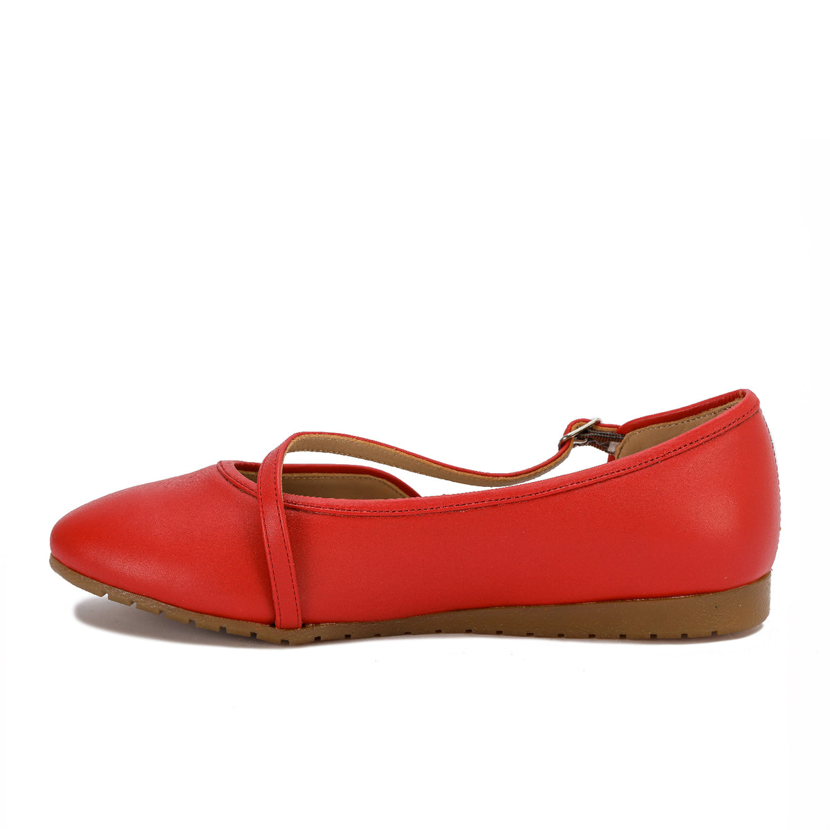 Crossed Strapped Ballerina Flats