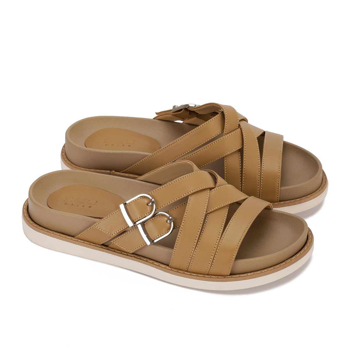 Urban Buckle Cross Slide Slippers