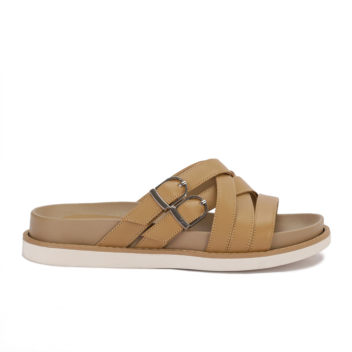 Urban Buckle Cross Slide Slippers