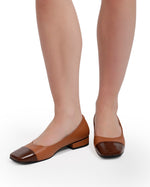 Double Textured Leather Ballet Flats