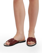 Strapped Braided Leather Slippers