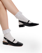 Square-Toe Slingback Flats