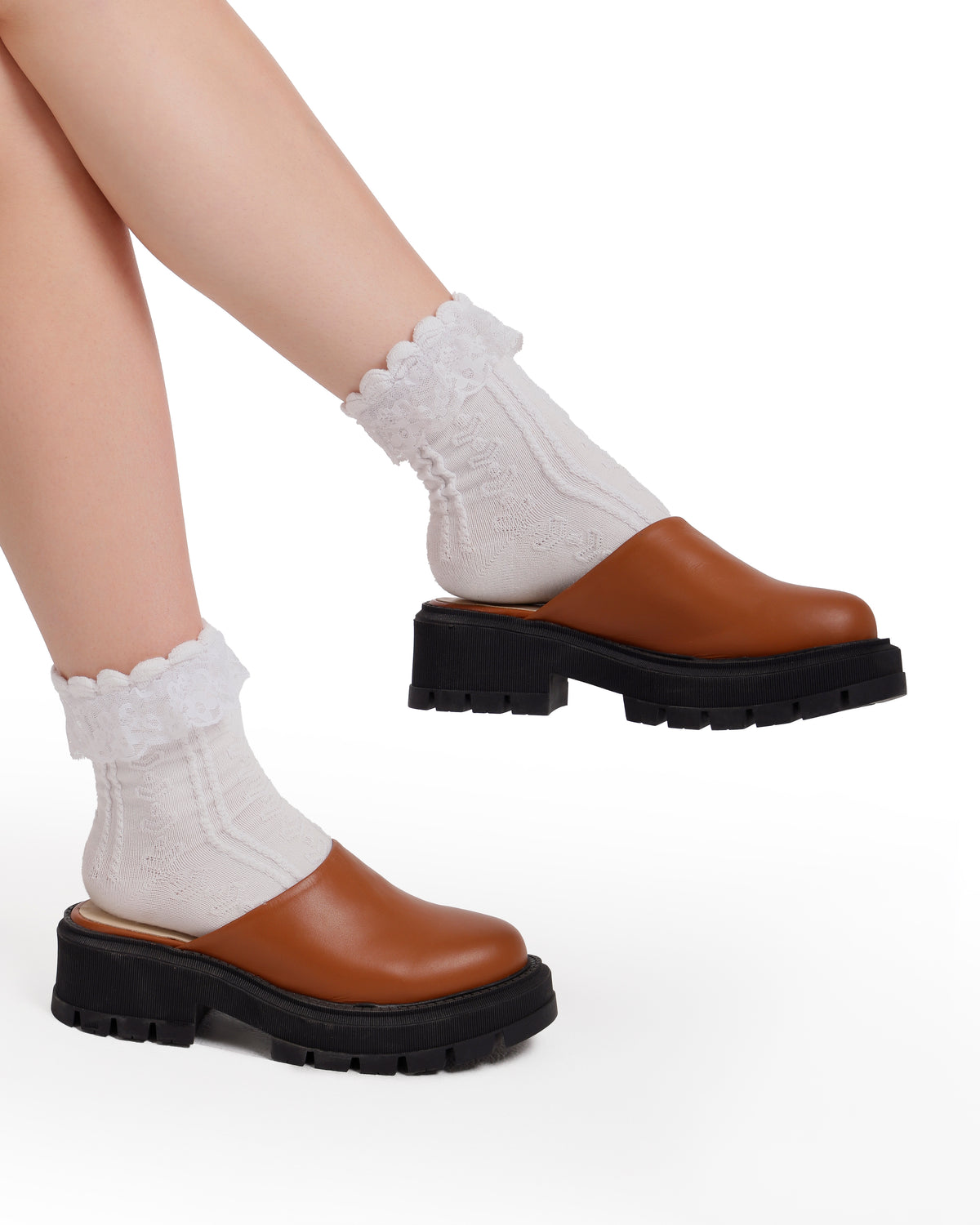Leather Platform Mules