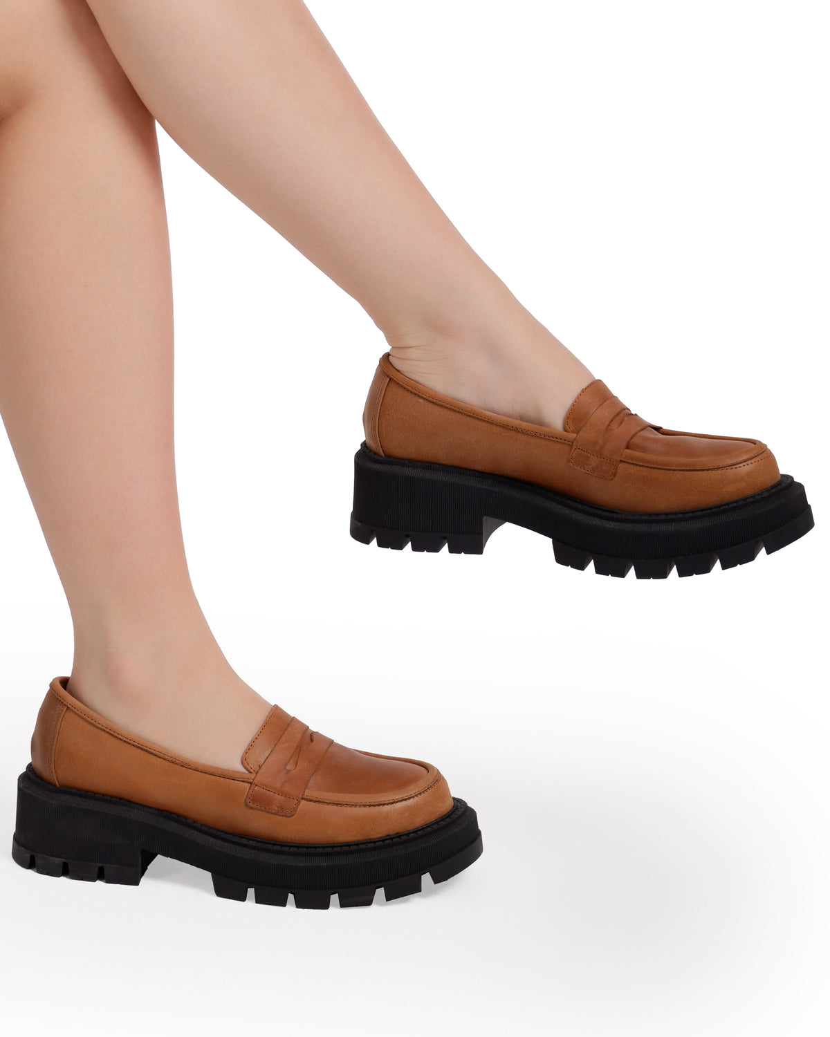 Leather Platform Loafers