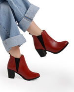 Leather High Heeled Half Boots