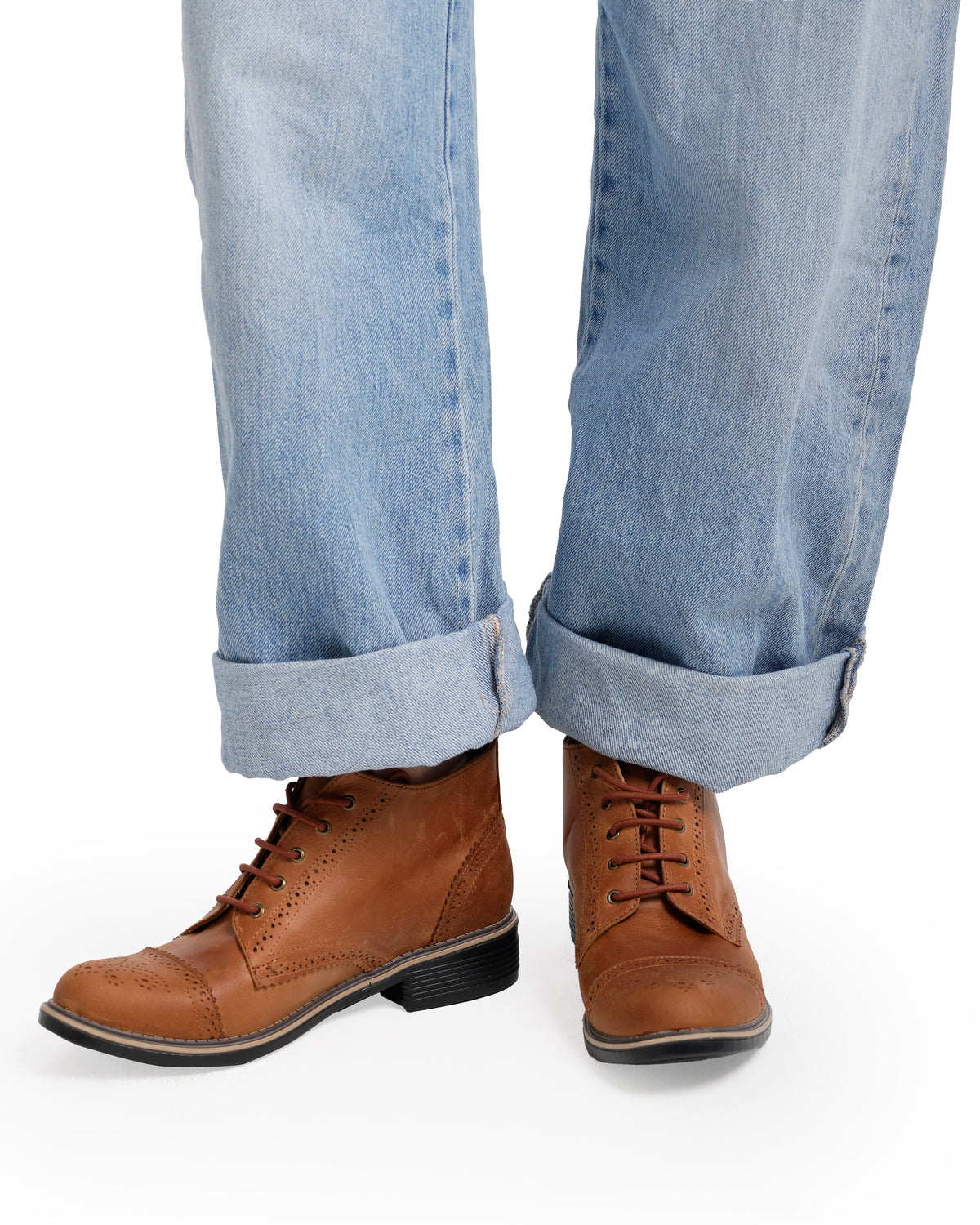 Brogue Ankle Leather Boots