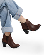 Leather High Heeled Half Boots