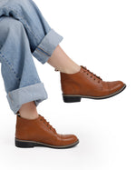 Brogue Ankle Leather Boots