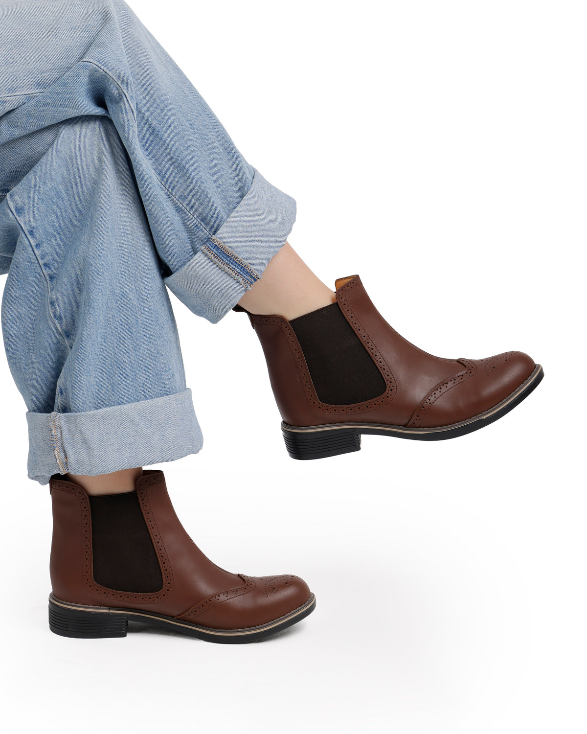Leather Brogue Boots
