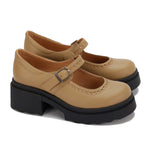 Leather Mary Jane Casual Pumps