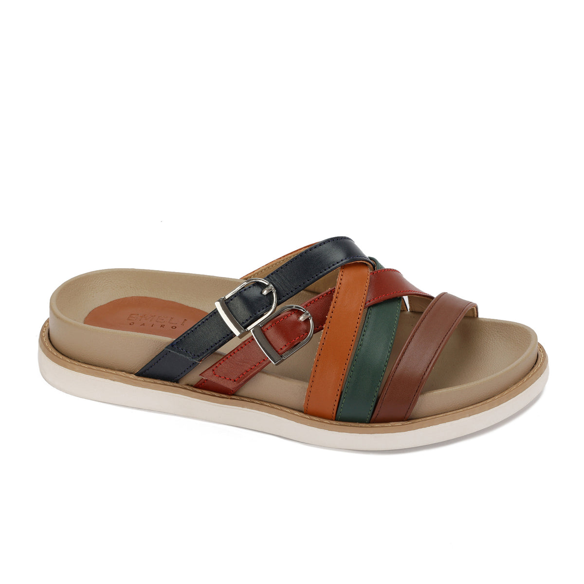 Urban Buckle Cross Slide Slippers