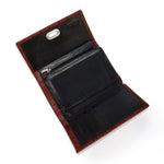 Metal Button Closure Leather Wallet