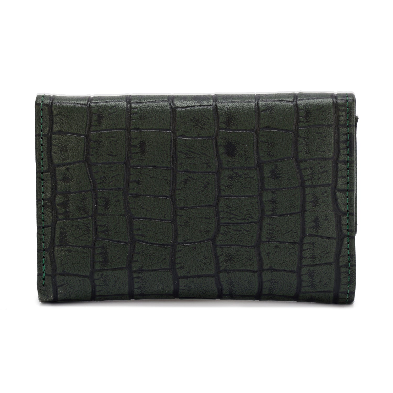 Metal Button Closure Leather Wallet