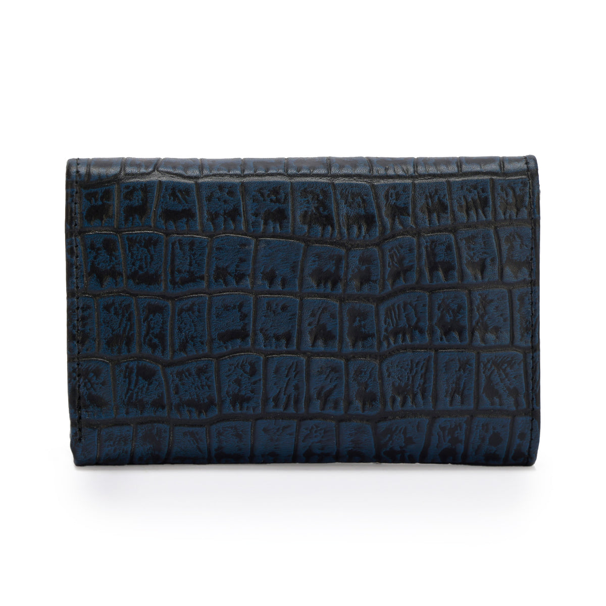 Metal Button Closure Leather Wallet