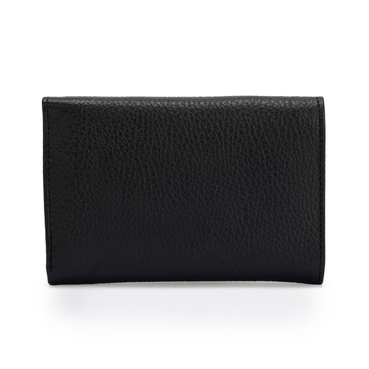 Metal Button Closure Leather Wallet