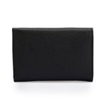 Metal Button Closure Leather Wallet